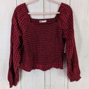 Red Plaid Women's Blouse